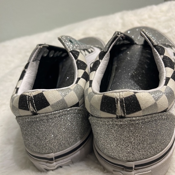 VANS OFF THE WALL GLITTER CHECKERBOARD OLD SKOOL SHOES - Picture 9 of 10